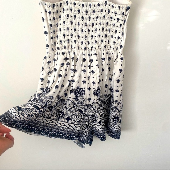 Abercrombie & Fitch Boho Floral Black & White Corset Romper Adjustable Straps S - Picture 6 of 8